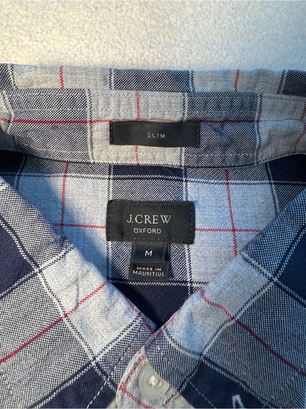 J. Crew Black and Gray Plaid Button-Down Shirt